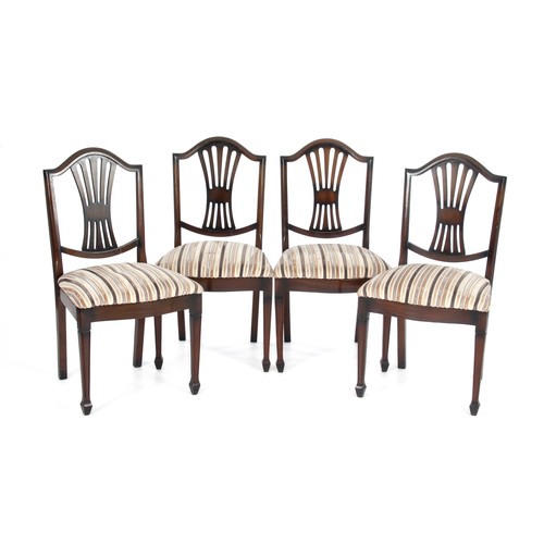 265 - A SET OF SIX MAHOGANY SHERATON-STYLE DINING CHAIRS