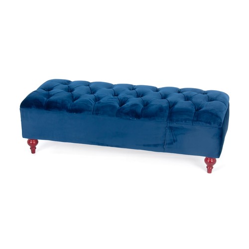 329 - AN UPHOLSTERED BUTTONED OTTOMAN