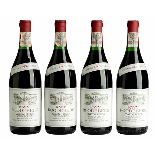 1499 - 1986 KWV Roodeberg Red x 4 bottles750ml