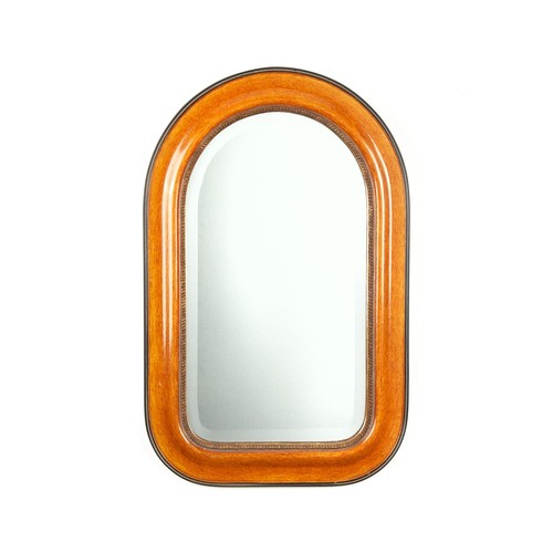 359 - A WOOD FRAMED WALL MIRROR