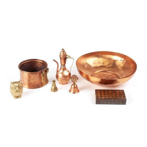 74 - A MISCALLENIOUS COLLECTION OF COPPER AND BRASS WARES