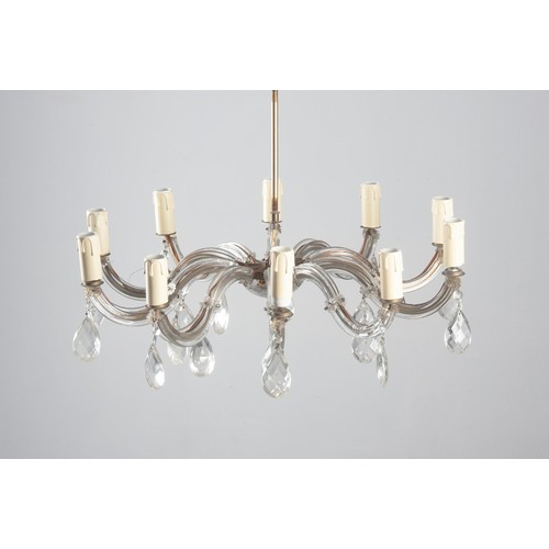 360 - A TEN-LIGHT CRYSTAL CHANDELIER