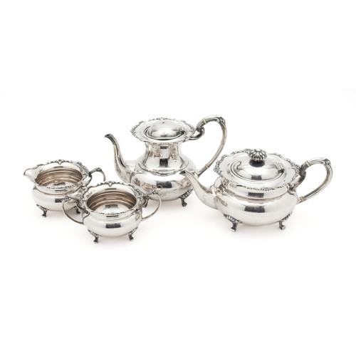 640 - AN ELIZABETH II SILVER FOUR-PIECE TEA SERVICE, COOPER BROTHERS AND SONS, SHEFFIELD, 1973