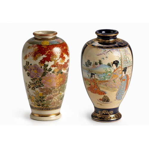 724 - TWO JAPANESE SATSUMA VASES