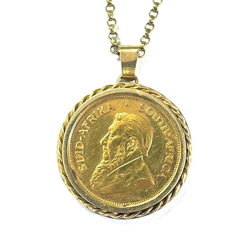 1327 - A KRUGERRAND PENDANT AND CHAIN