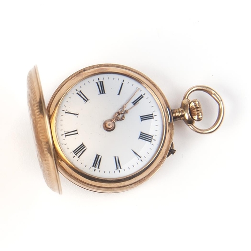 1379 - A 14CT GOLD HUNTER-CASED POCKET WATCH