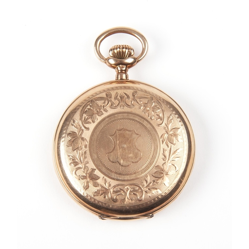 1380 - A 14CT GOLD HUNTER-CASED POCKET WATCH, SERAPH