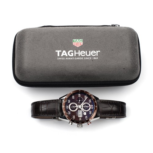 1132 - A GENTLEMAN'S STAINLESS STEEL WRISTWATCH, TAG HEUER CARRERA CALIBRE 16