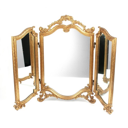 307 - A GOLD-PAINTED DRESSING TABLE WITH MIRROR