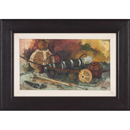 413 - François Krige (South African 1913 - 1994) STILL LIFE WITH BOW AND GOURDS