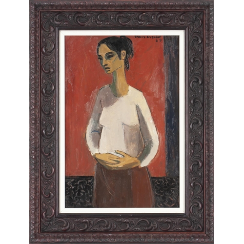 405 - Maurice Charles Louis van Essche (South African 1906 - 1977) FEMME ENCEINTE/COLOURED GIRL STANDING