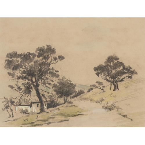 192 - Nita (Pauline Augusta Wilhelmina) Spilhaus (South African 1878 - 1967) DWELLINGS BEHIND TREES