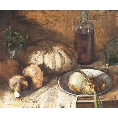 412 - Irmin Henkel (South African 1921 - 1977) STILL LIFE WITH PUMPKINS, MUSHROOMS AND ONIONS