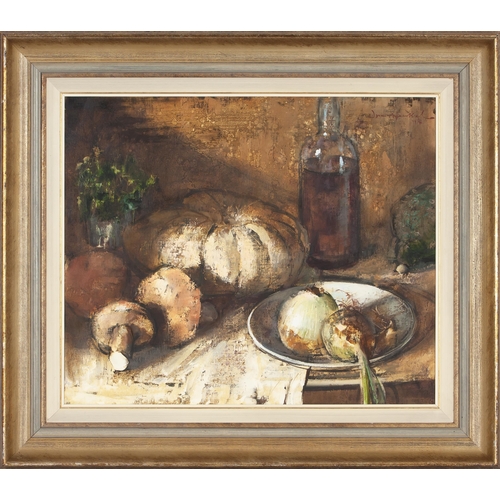 412 - Irmin Henkel (South African 1921 - 1977) STILL LIFE WITH PUMPKINS, MUSHROOMS AND ONIONS