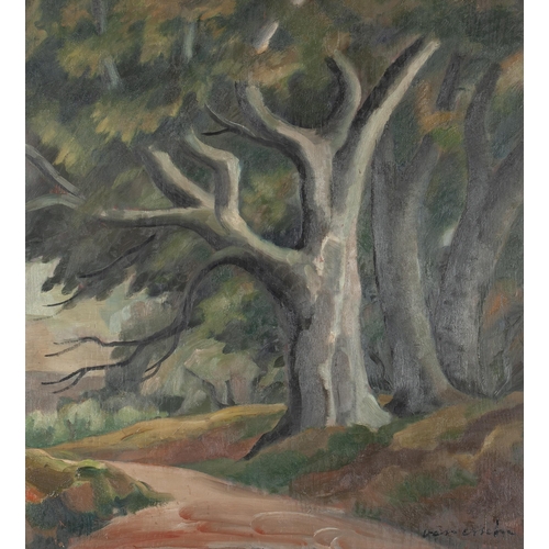 443 - Maurice Charles Louis van Essche (South African 1906 - 1977) TREES ALONG PATH (recto); BAUCIS AND PH... 