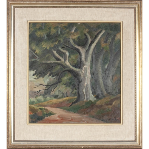 443 - Maurice Charles Louis van Essche (South African 1906 - 1977) TREES ALONG PATH (recto); BAUCIS AND PH... 