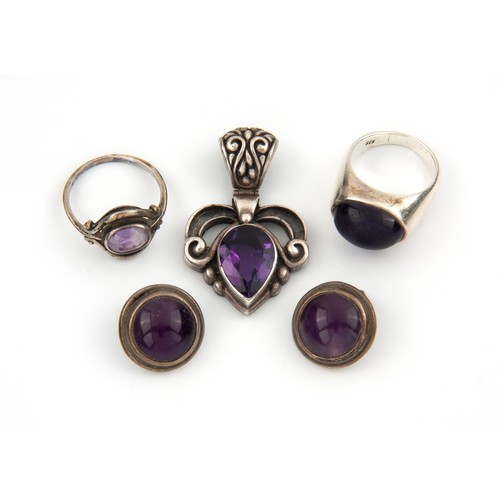 1201 - A SUITE OF AMETHYST JEWELLERY