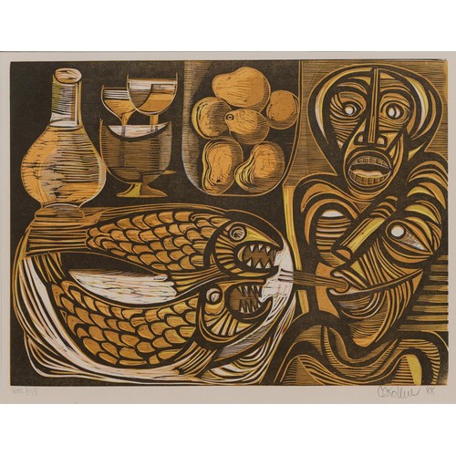 1271 - Cecil Skotnes (South African 1926 - 2009) STILL LIFE WITH FISH