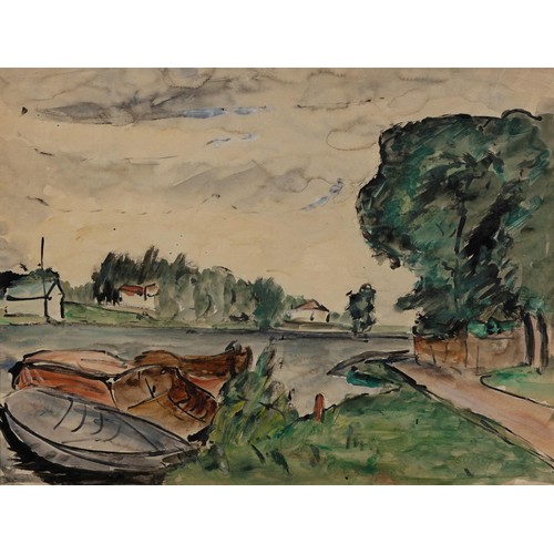 450 - Maud Sumner (South African 1902 - 1985) BOATS ON A CANAL