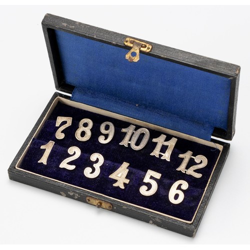 150 - A CASED SET OF SILVER DRINKING GLASS NUMBERS, 20TH CENTURY