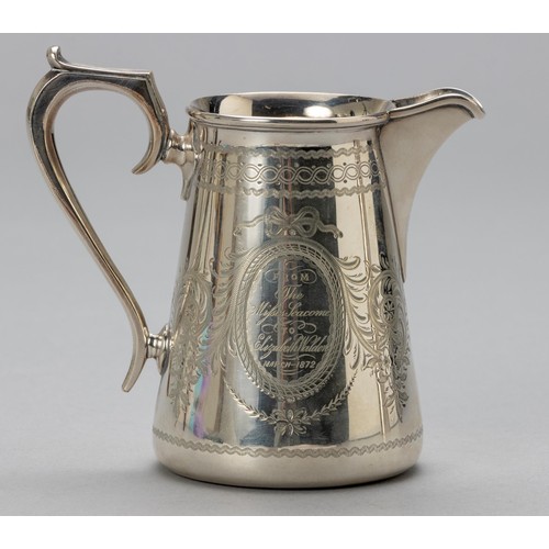 163 - AN ELECTROPLATE MILK JUG, MAKERS MARK RUBBED