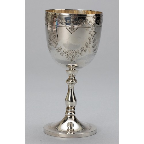 615 - A VICTORIAN SILVER GOBLET, COOPER BROTHERS, SHEFFIELD, 1895