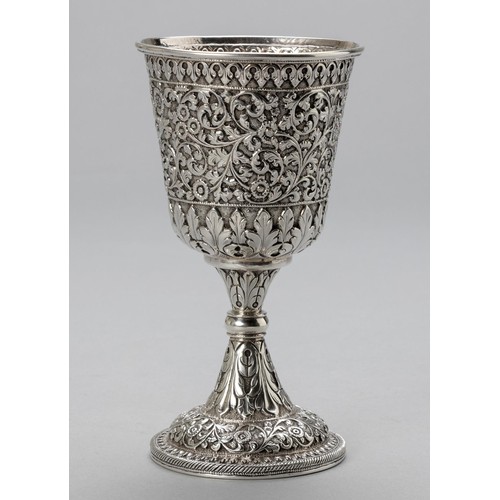 671 - A PERSIAN SILVER GOBLET