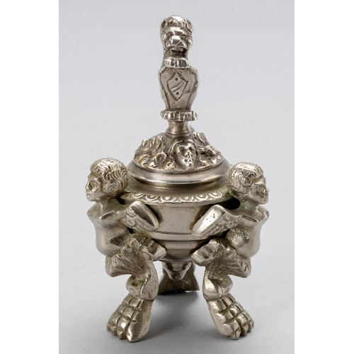 646 - A SILVER AND BRONZE CENSER, MAKER AND DATE MARKS RUBBED