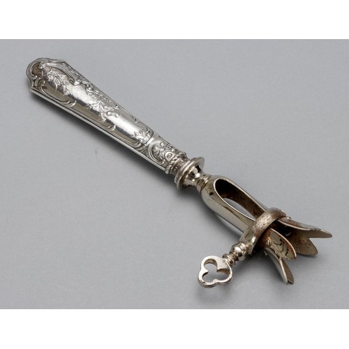 662 - A FRENCH SILVER BONE HOLDER, MAKER'S MARK RUBBED