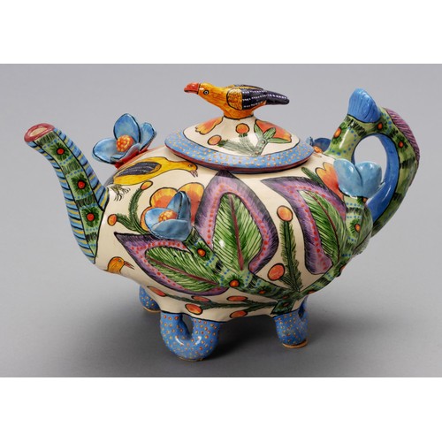 733 - AN ARDMORE WEAVER BIRD TEAPOT, 2002