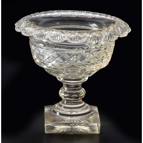 82 - A CUT-GLASS PEDESTAL BOWL