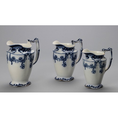 747 - THREE ROYAL STAFFORDSHIRE 'IRIS' PATTERN PITCHER CREAMERS