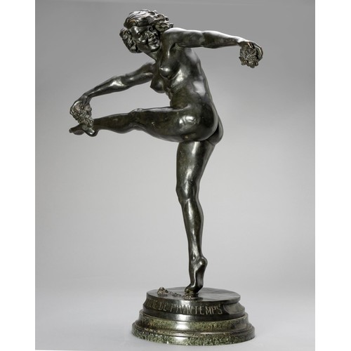 Pierre Francois Delannoy (1897-1950), Spring Madness Nude Bronze Figure