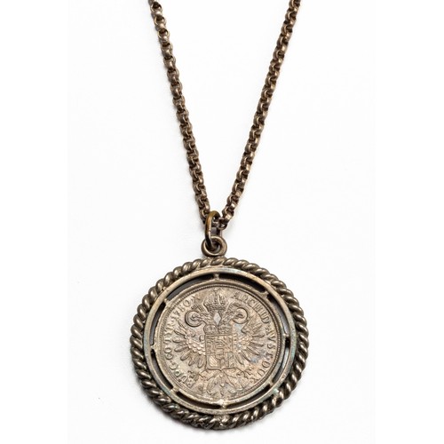 896 - A SILVER COIN PENDANT