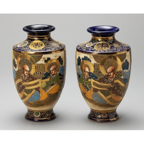 836 - A PAIR OF JAPANESE SATSUMA VASES