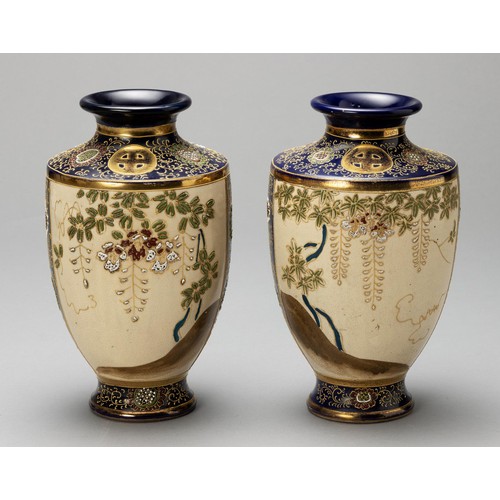 836 - A PAIR OF JAPANESE SATSUMA VASES