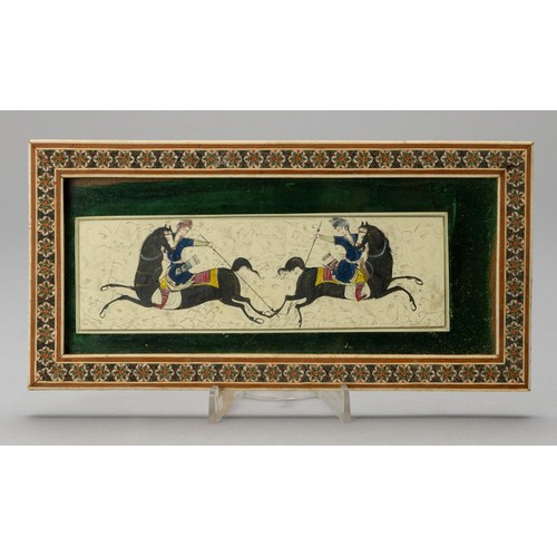 833 - THREE PERSIAN PAINTINGS ON CAMEL BONE