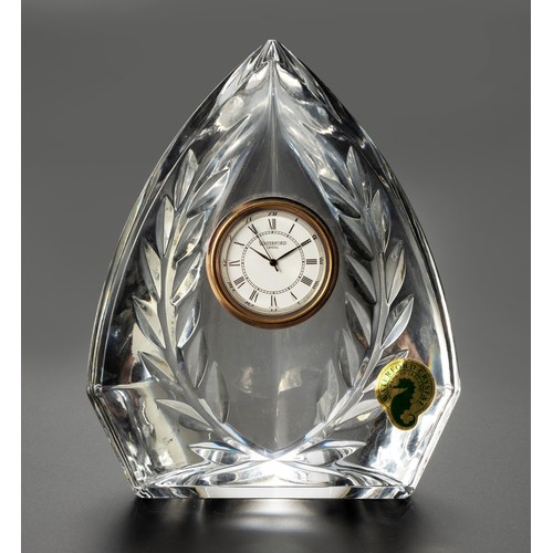 1185 - A WATERFORD CRYSTAL LAUREL WREATH CLOCK