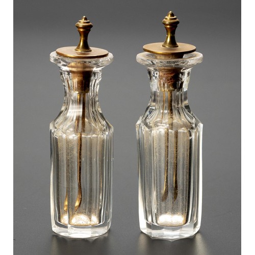 5 - A PAIR OF GLASS PERFUME BOTTLES