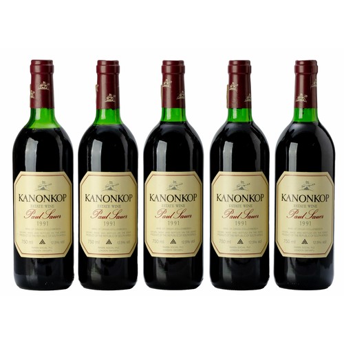 1234 - 1991 Kanonkop Paul Sauer x 5 bottles750ml