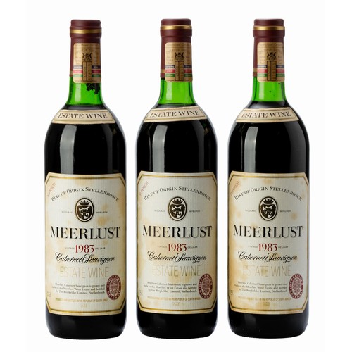 1250 - 1983 Meerlust Cabernet Sauvignon x 3 bottles 750ml