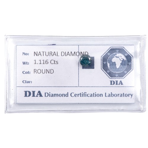 1068 - A CERTIFIED TREATED DIAMOND, 1.16 CARATS