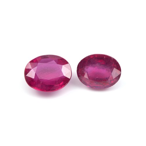 1078 - A PAIR OF UNSET RUBIES, 11.50 CARATS (ONE)