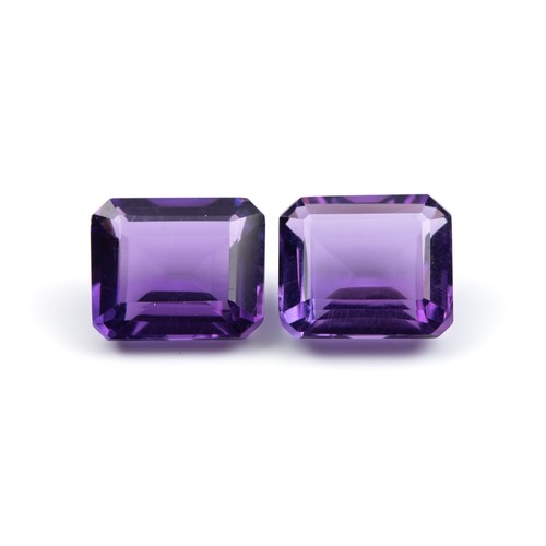 1101 - A PAIR OF UNSET AMETHYSTS, 13.5 CARATS