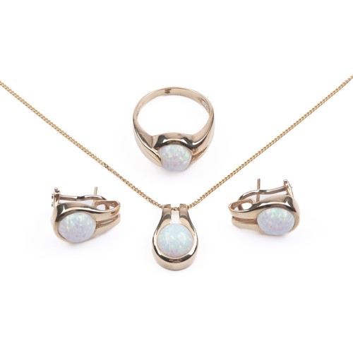 889 - A SUITE OF OPAL JEWELLERY