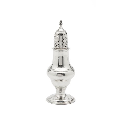 626 - AN EDWARD VII SILVER SUGAR CASTER, THOMAS DANIELL, SHEFFIELD, 1910