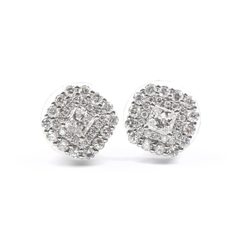 958 - A PAIR OF DIAMOND EARRINGS, 2.20 CARATS