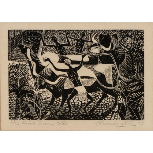 1272 - Eleanor Esmonde White (South African 1914 - 2007) STORY TELLER; ZULU'S DRIVING CATTLE and CONVERSING... 