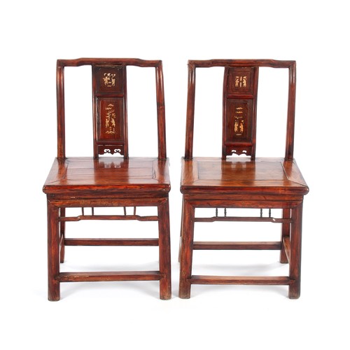 334 - A PAIR OF CHINESE HARDWOOD SIDECHAIRS