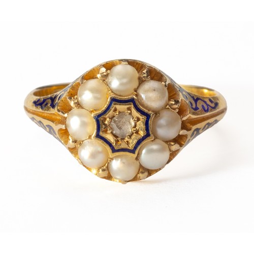 879 - A PEARL CLUSTER RING